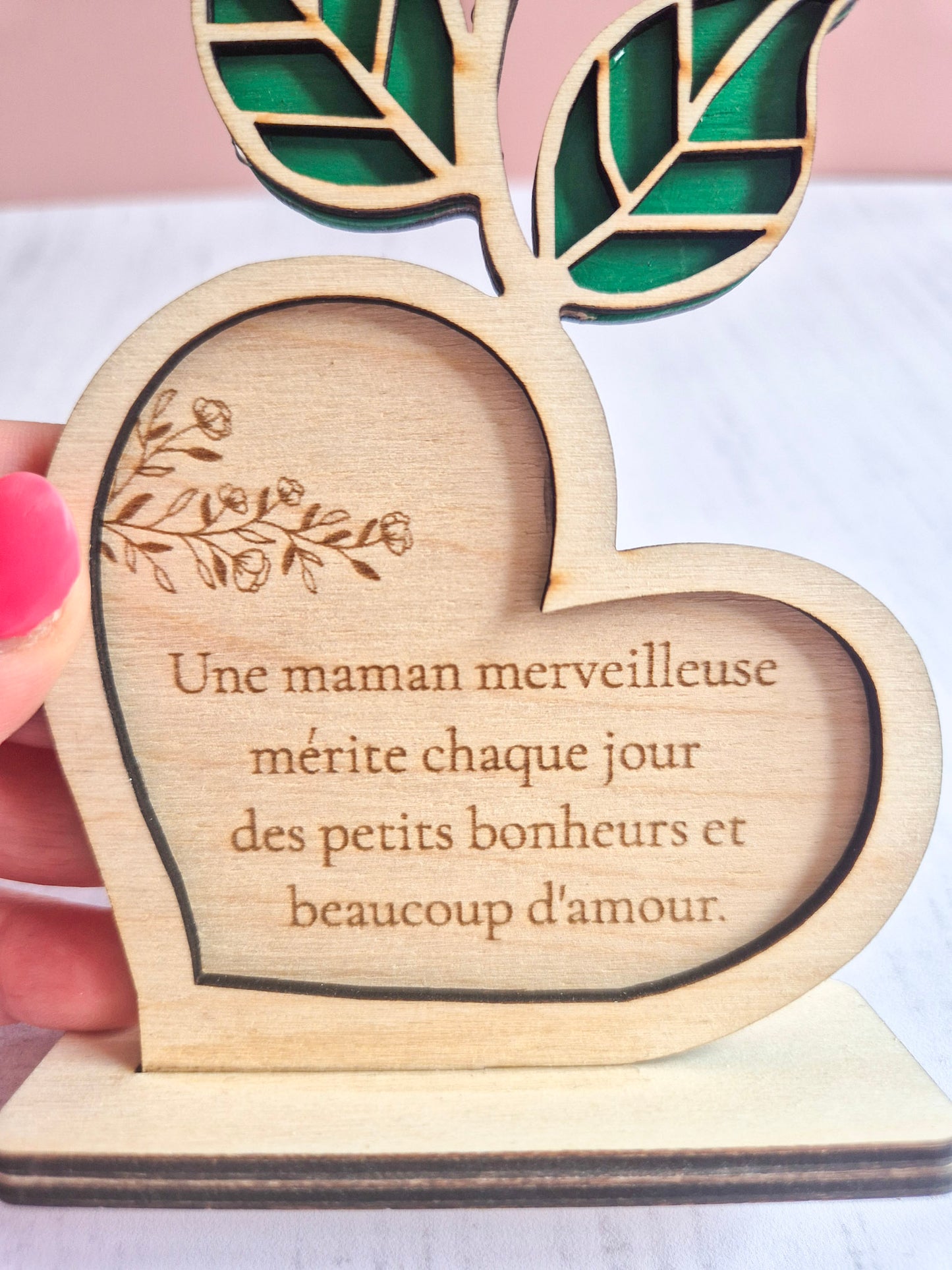 Rose éternelle coeur - Maman