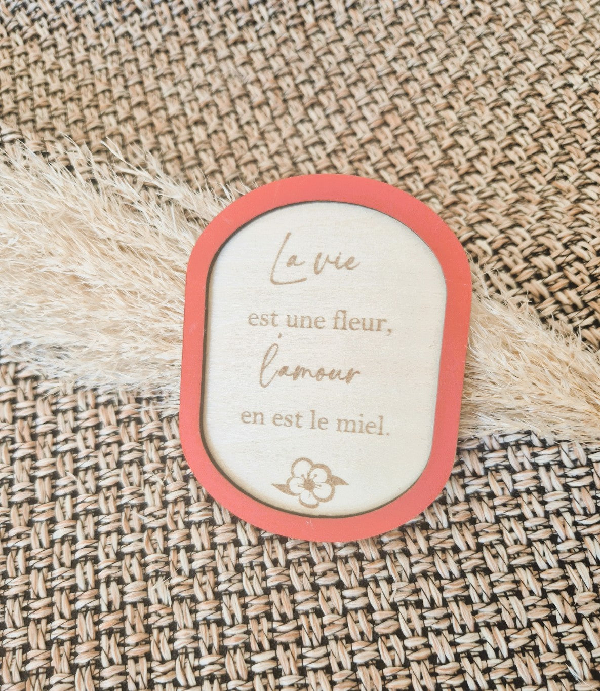 Magnet citation en bois – Mot doux à afficher