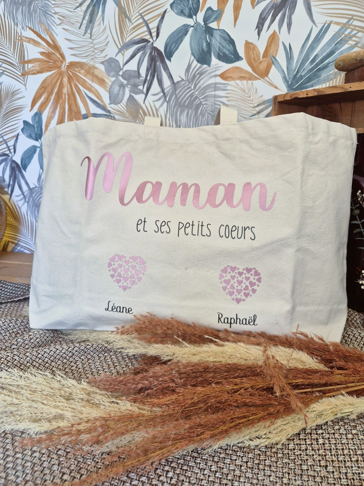 "Coeurs fleuries XXL" - Sac shopping