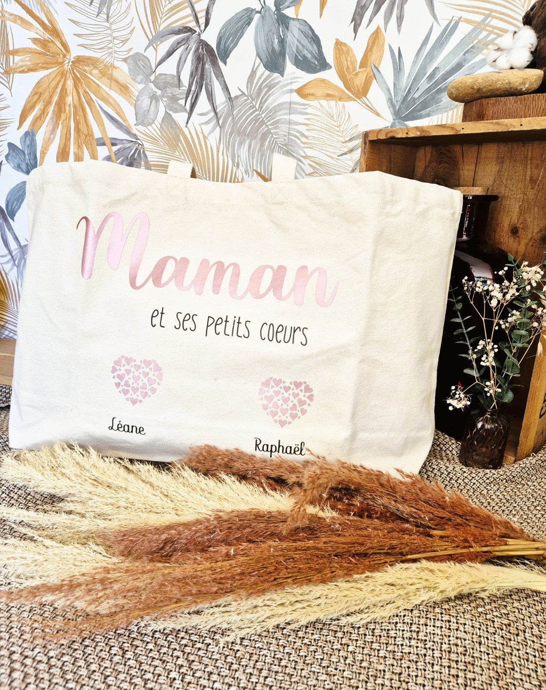 "Coeurs fleuries XXL" - Sac shopping
