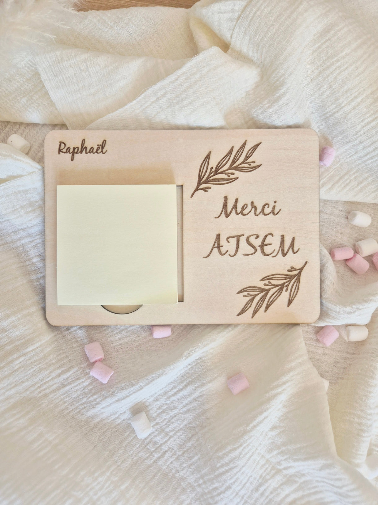 "Bloc de merci" - Support post-it personnalisé