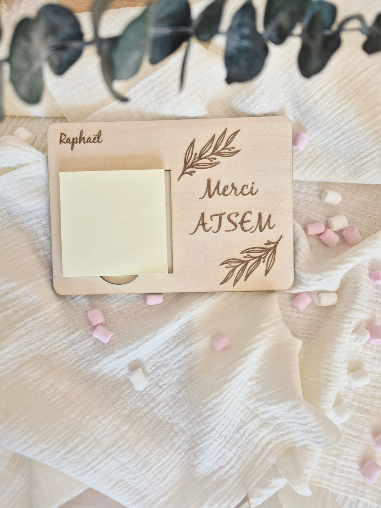 "Bloc de merci" - Support post-it personnalisé