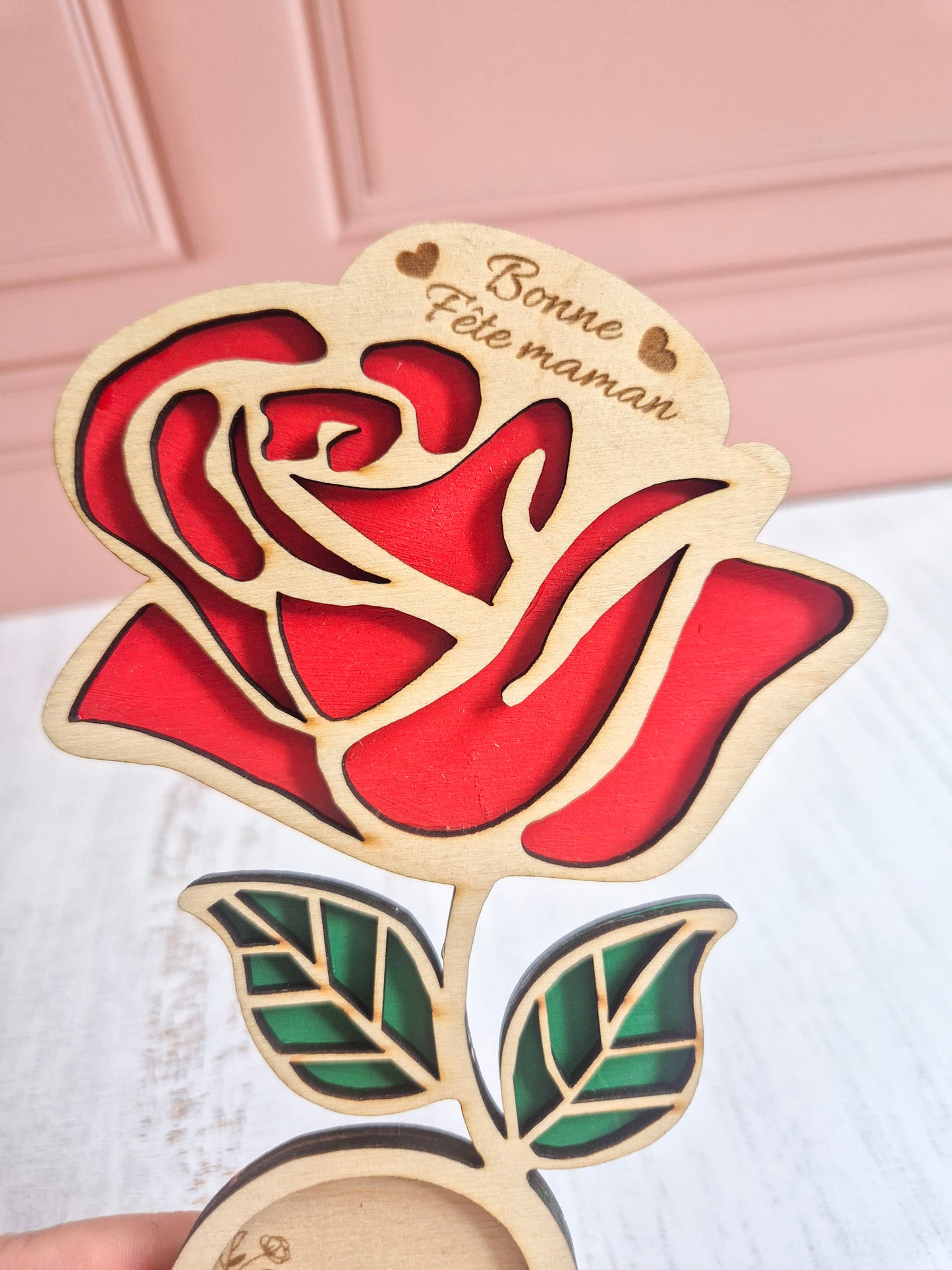 Rose éternelle coeur - Maman