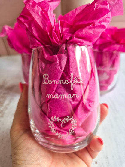 Verre gravé « Moments précieux »