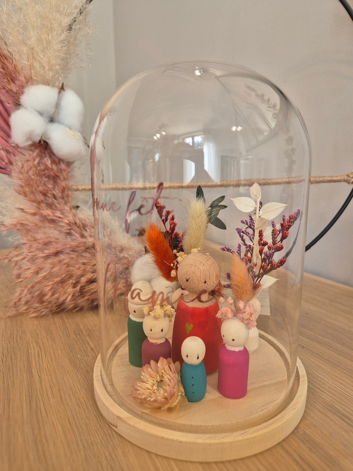 Cloche familiale personnalisée – Fleurs & personnages
