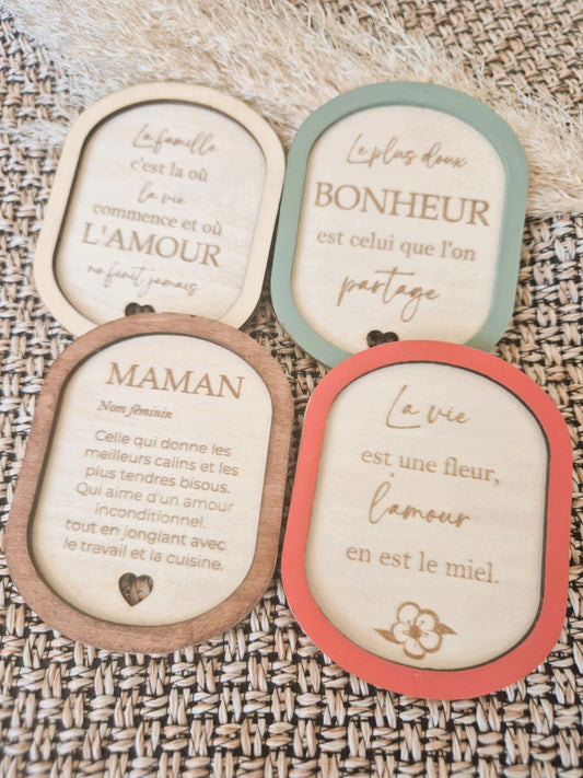 "Élégance Ovale" - Magnet bois