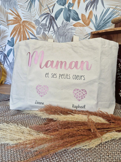 "Coeurs fleuries XXL" - Sac shopping