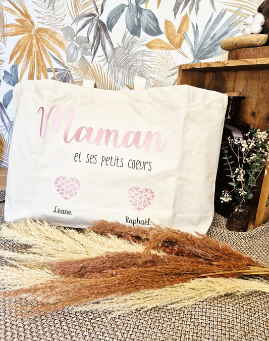 "Coeurs fleuries XXL" - Sac shopping