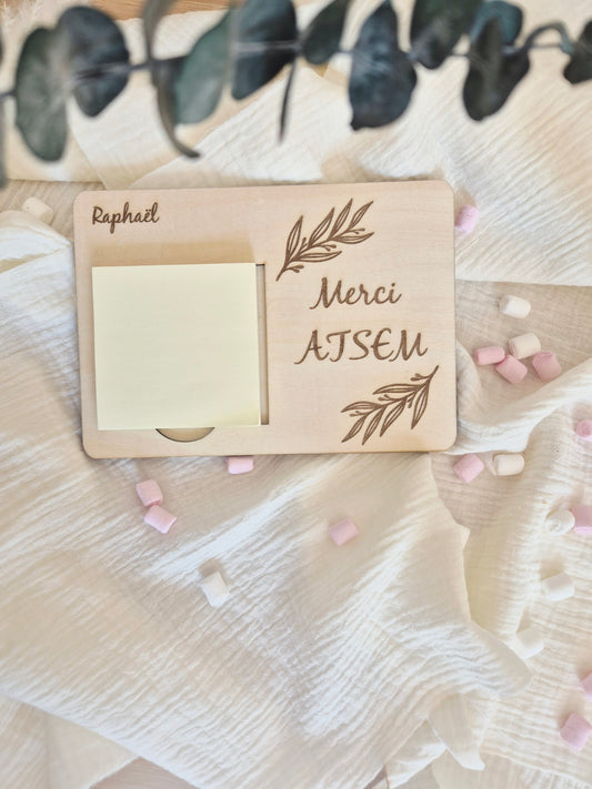 "Bloc de merci" - Support post-it personnalisé