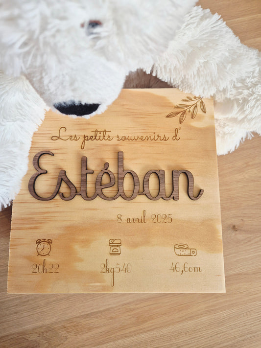 Boîte souvenir de naissance personnalisée