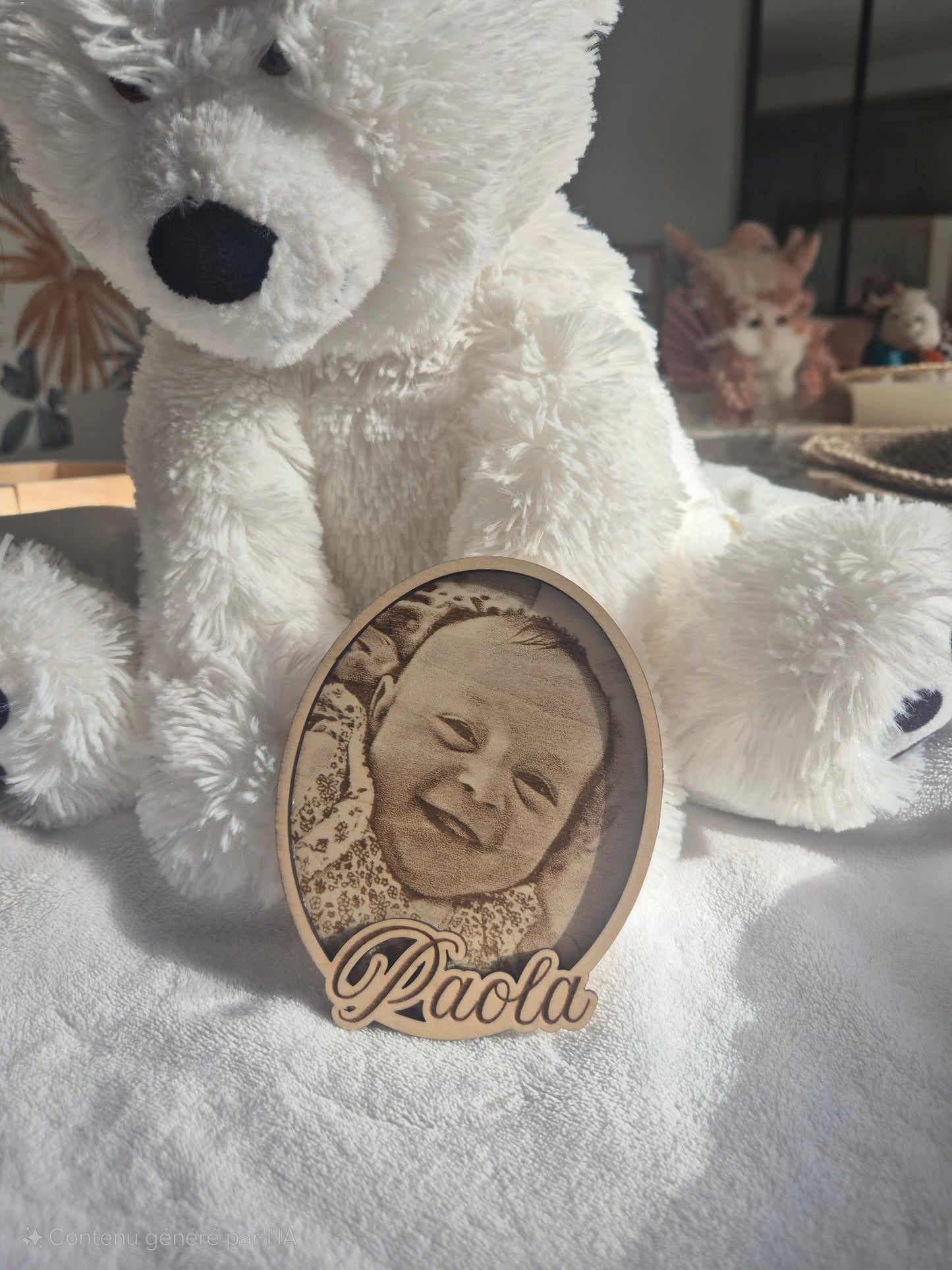 Médaillon Souvenir en bois personnalisé – Bébé