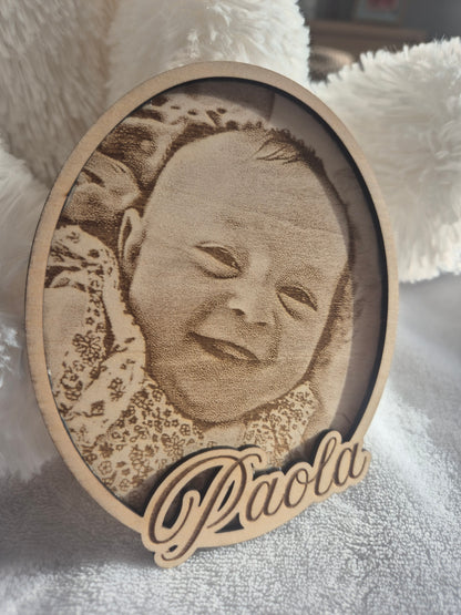 Médaillon Souvenir en bois personnalisé – Bébé