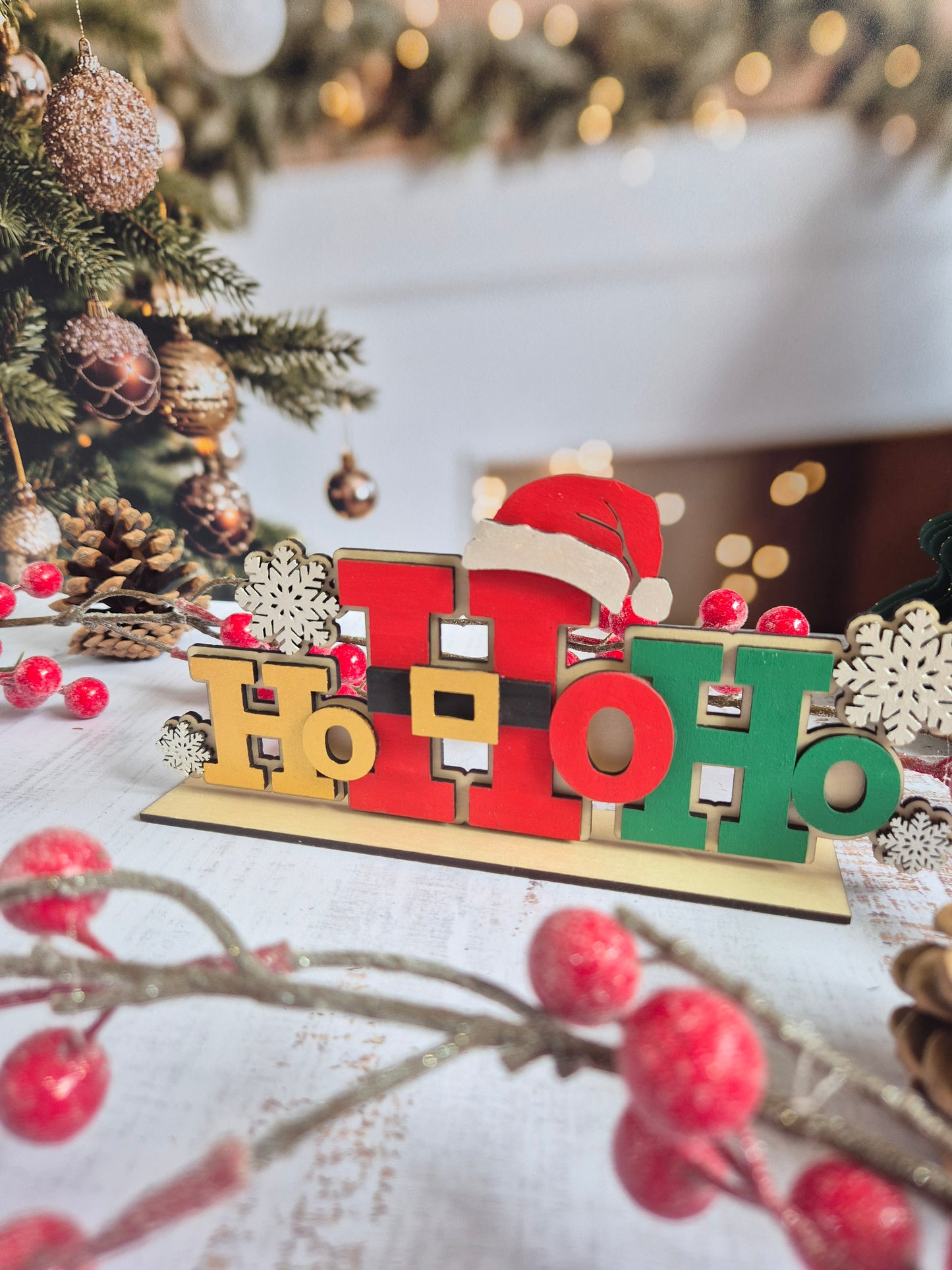 Décoration de table "Ho Ho Ho" - Fait main