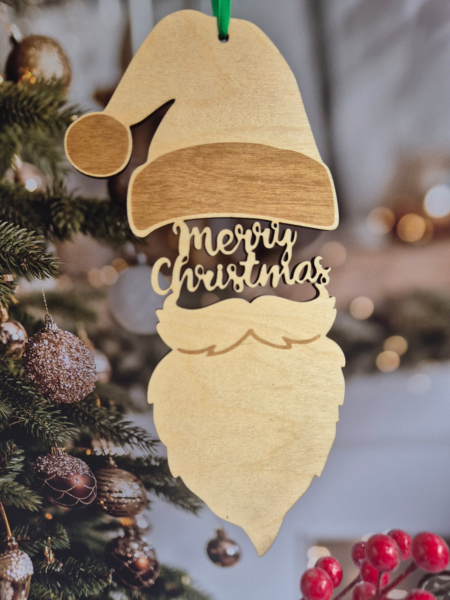 Suspension en bois “Barbe du Père Noël”