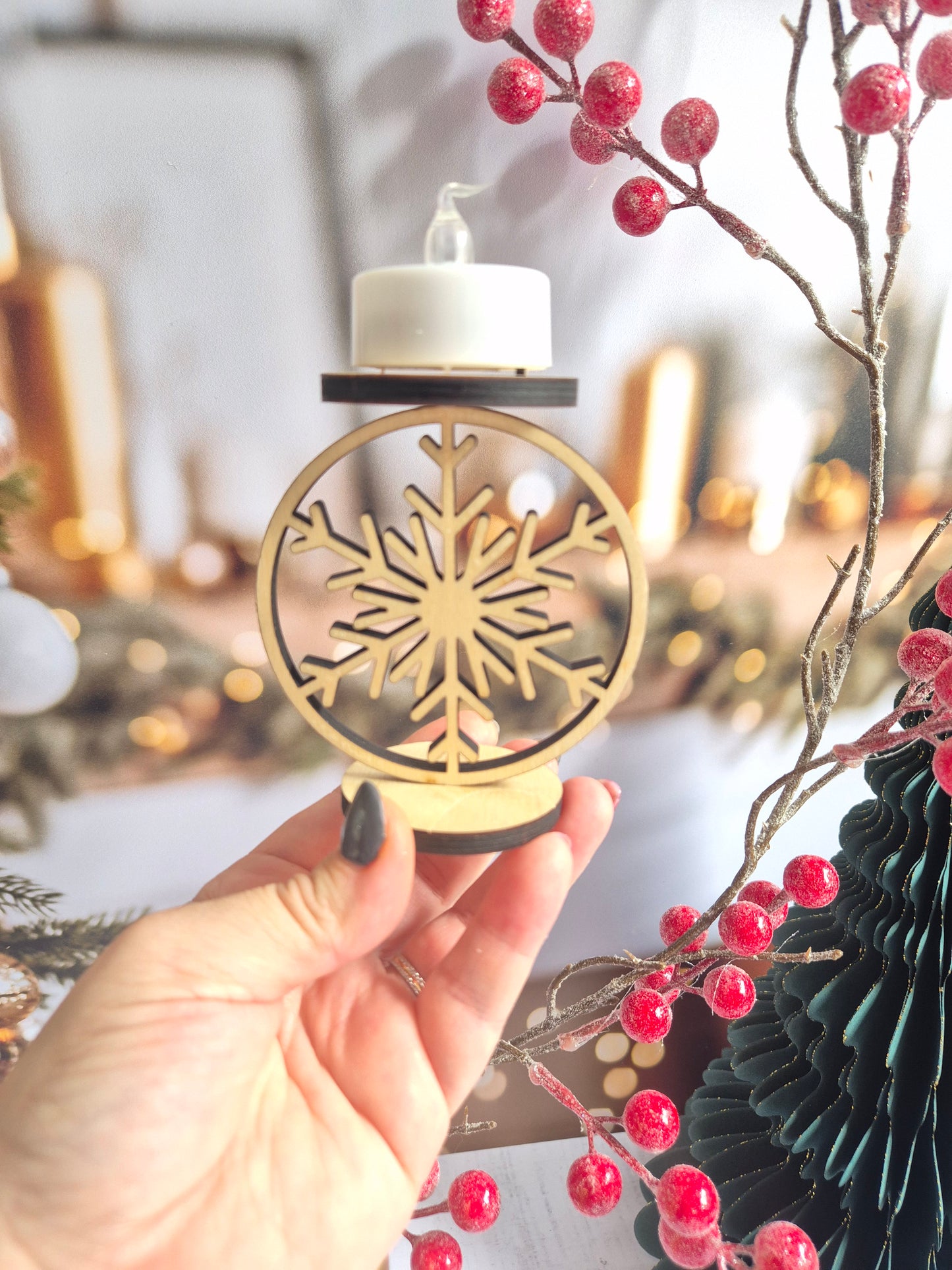 Support bougeoir - “Flocon de Noël”