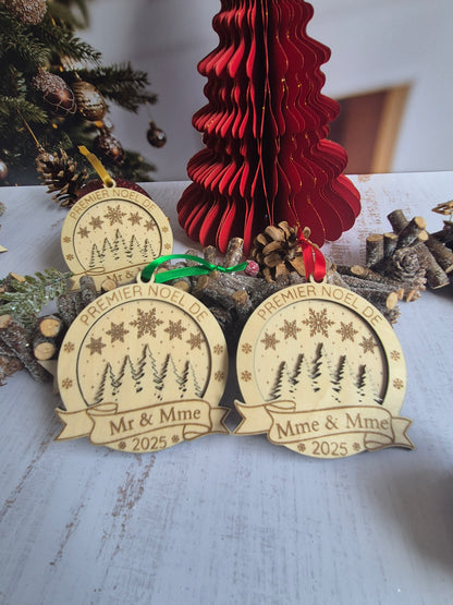 Boule de Noël - “Premier Noël Couple "