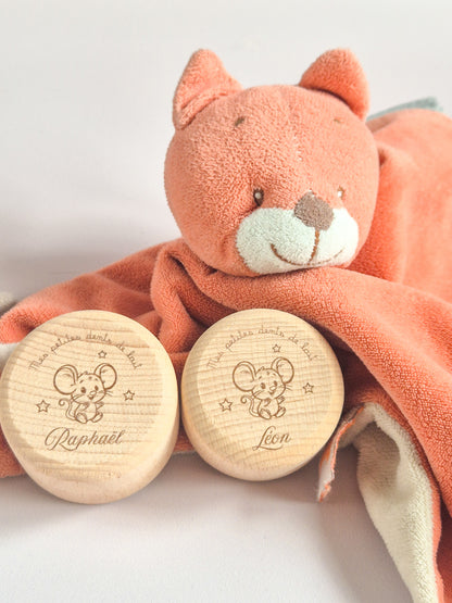 Boîte à dents personnalisée en bois