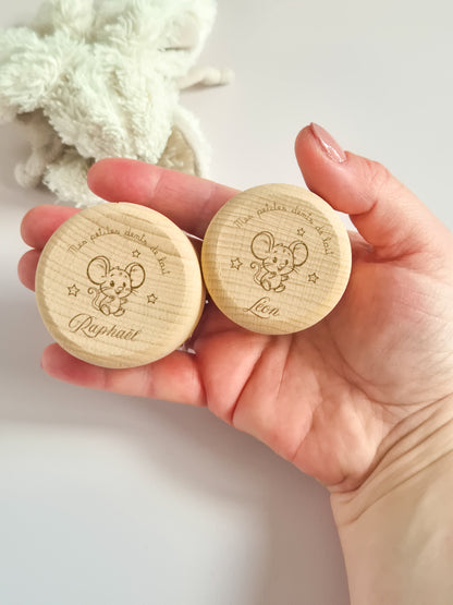 Boîte à dents personnalisée en bois