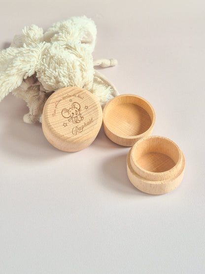 Boîte à dents personnalisée en bois