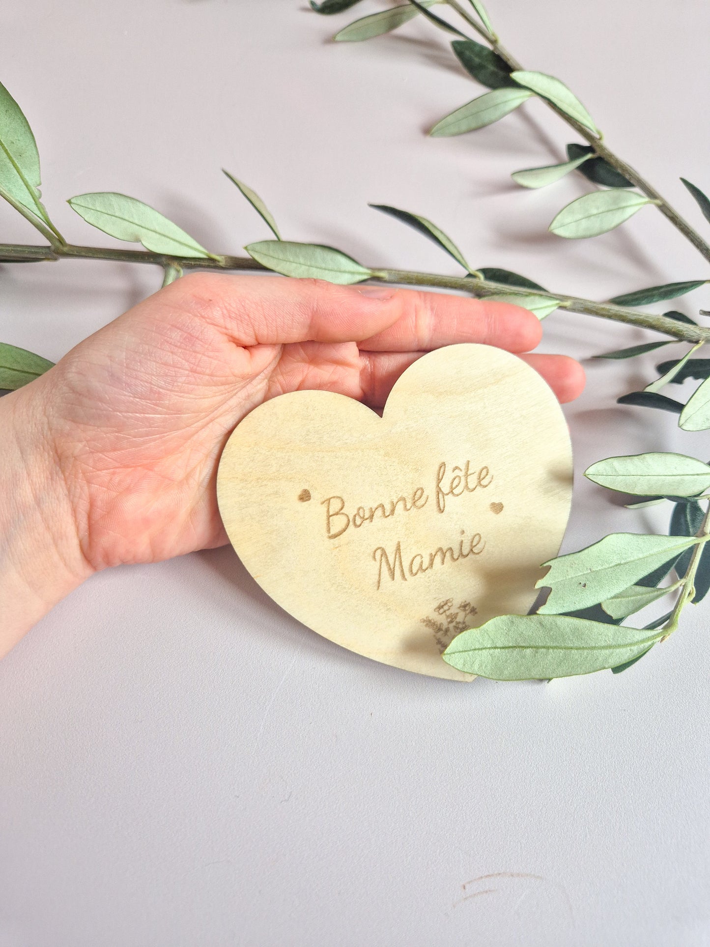 Magnet bois coeur fait main
