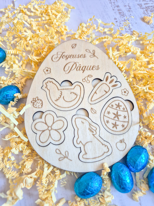 Puzzle œuf de Pâques en bois