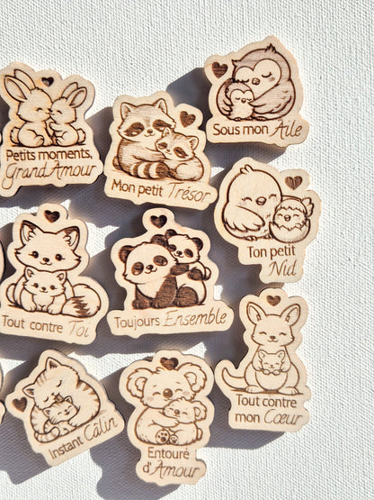 Mini magnet kawaii en bois – Collection douceur