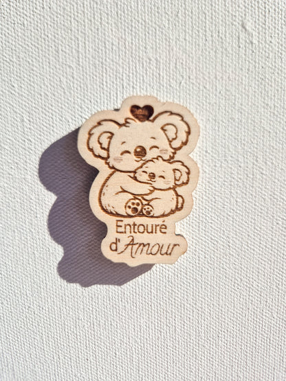 Mini magnet kawaii en bois – Collection douceur