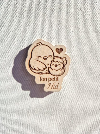 Mini magnet kawaii en bois – Collection douceur