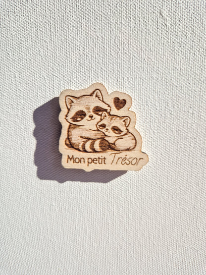 Mini magnet kawaii en bois – Collection douceur