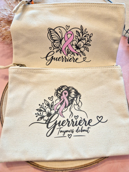 Pochette en coton – Les Guerrières | Collection Octobre Rose
