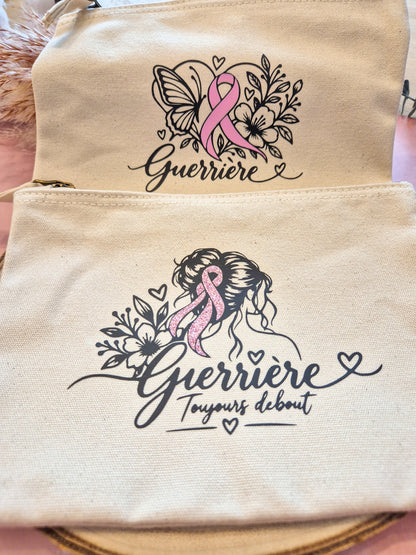 Pochette en coton – Les Guerrières | Collection Octobre Rose