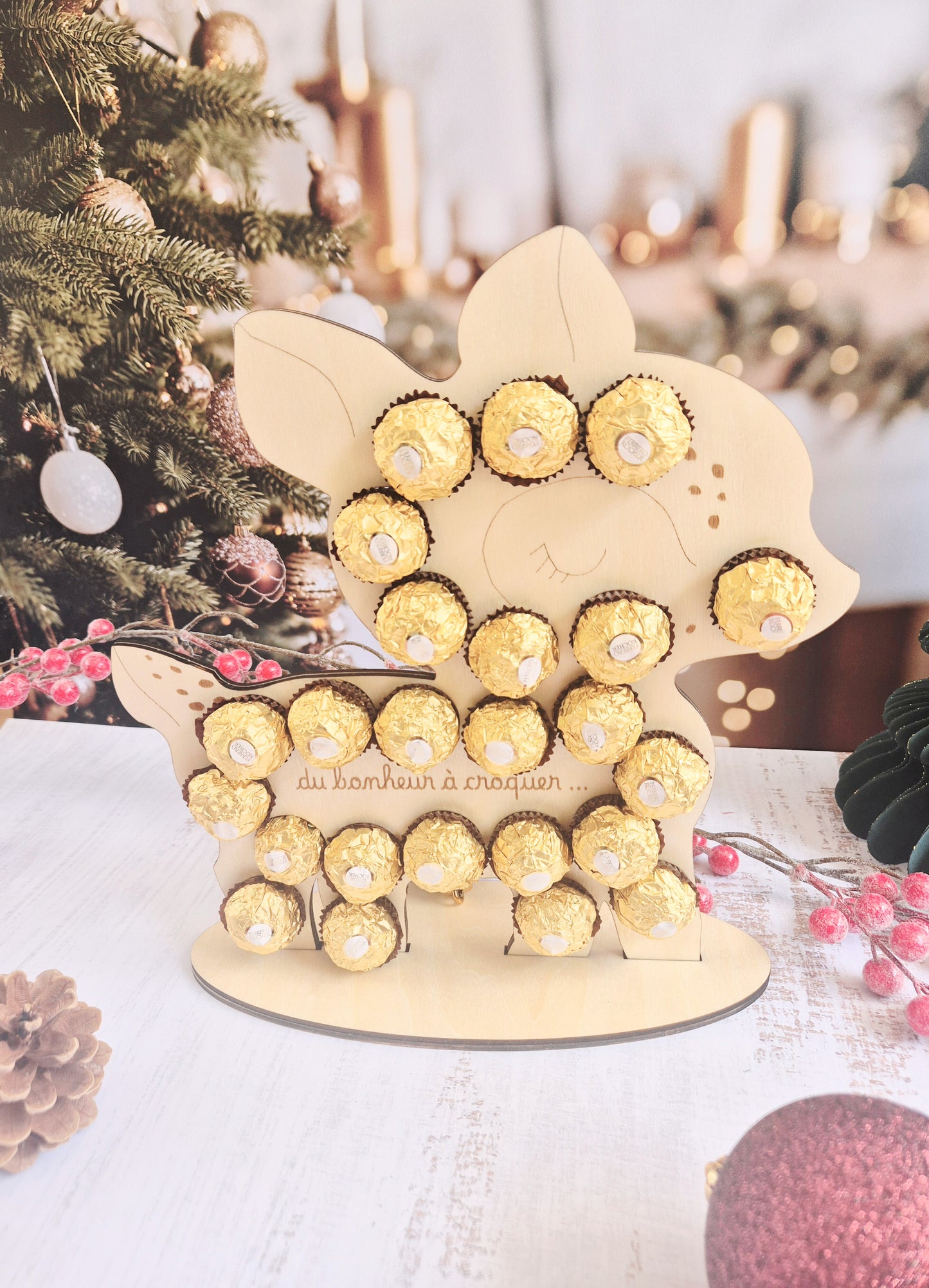 Calendrier de l’Avent gourmand « Petit renne » – En bois fait main