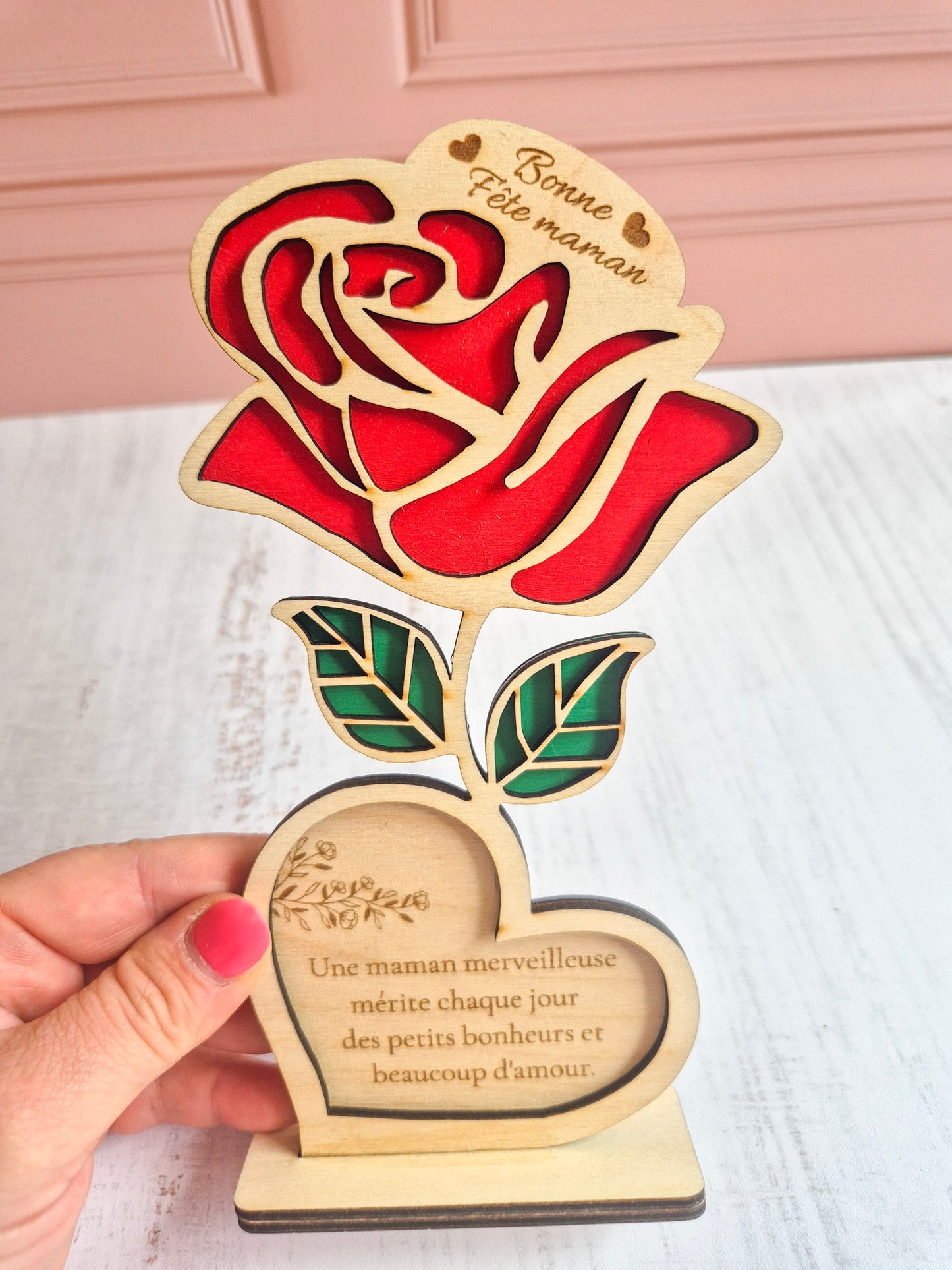 Rose éternelle coeur - Maman