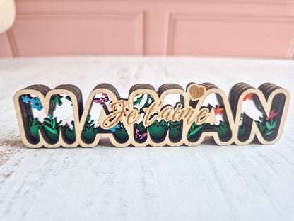 Décoration faites main - "Maman je t'aime" en relief