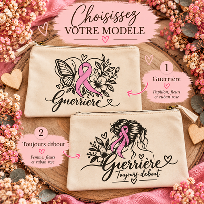 Pochette en coton – Les Guerrières | Collection Octobre Rose