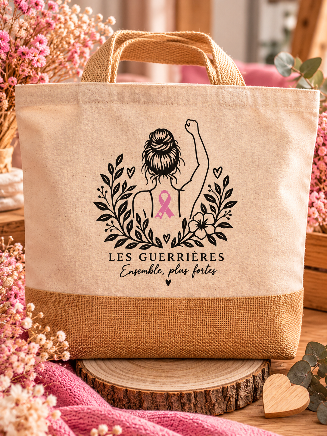 Sac cabas – Les Guerrières | Collection Octobre Rose